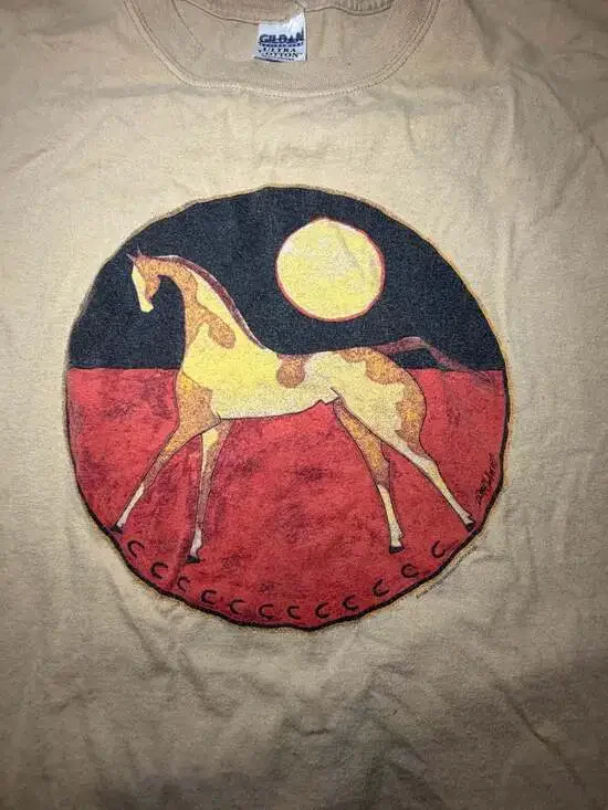 Vintage 90s United Design Corporation Marcie Ziv Horse Graphic Art T-Shirt XL - Picture 2 of 6